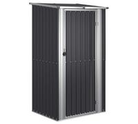 Abri de jardin 118,5x97x209,5 cm Acier galvanisé Anthracite | Abri de jardin en métal, porte verrouillable, toit en pente, acier résistant aux intempéries, rangement extérieur compact