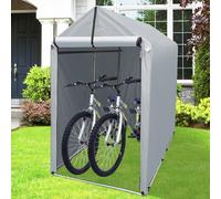 Abri de Jardin 180 X 94 cm, Étanche Abri Vélo Tente, avec Porte Zippée Enroulable et Fenêtres D'aération, pour Ranger Motos, Bois de Chauffage et Terrasse