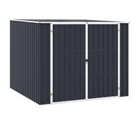 Abri de jardin 195x198x159 cm Acier galvanisé Anthracite | Abri de rangement en métal, double porte, toit en pente, peu d'entretien, pour outils de jardin et meubles