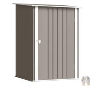 Outsunny Abri de Jardin 1m² - Remise pour Outils - cabanon Porte verrouillable - dim. 1L x 1,03l x 1,6H m - tôle d'acier ondulée Marron et Blanc