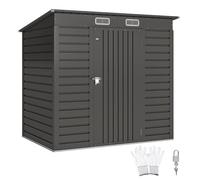 Outsunny Abri de Jardin en métal 2,5 m² Facile à Monter, cabane de Jardin 191x130x183cm Structure en Acier galvanisé améliorée, cabanon Rangement Outils Gants Portes verrouillables aérations, Gris