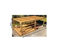 Habrita Pergola en Bois d’Épicéa Traité Couverture Ventelles Mobiles 20 m² - THO 3562 T
