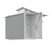 Abri de jardin 270x130x208,5 cm Acier galvanisé Gris | Rangement extérieur en métal, acier résistant à la rouille, ouvertures d'aération, panneau de toit transparent