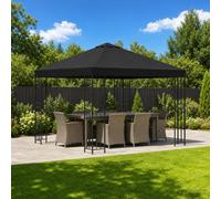 Kiosque de jardin vidaXL avec parois latérales, 3 x 3 m, beige