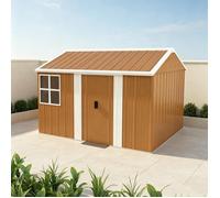 Abri de Jardin 300x240 cm, Cabanon extérieur 7,2 m² avec fenêtres, Porte verrouillable , pour Ranger Outils, vélos, sans Fondation