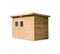 HABRITA Abri panneaux - 19 mm - Toit mono pente en plaques ondulées Onduline - 7,33 m²