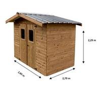 Habrita Abri de jardin THT 2,80 x 2,66 m sans entretien Brun doré