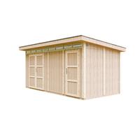 Abri de jardin 8.52+2.95 m² + sol + tuiles bitumées - L530xL279xH237 cm - TIMBELA M905C