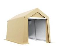 Outsunny Abri de Jardin, Tente de Stockage, 2 x 3,6 m, bâche PE 200 g/m² imperméable et Anti-UV, Cadre en Acier galvanisé et Grande Porte, abri de vélo Garage pour extérieur, Beige