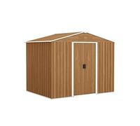 Abri de jardin acier galvanisé effet bois 3,6 m² 2 portes coulissantes