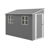 Abri de jardin adossé - IDEKO - 1 2 x 3 m - Métal - Fixation réversible - 2 fenêtres
