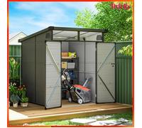 Abri de jardin - AKOZON - 11198 - 3,24 m² - Portes doubles coulissantes - Fenêtres & ventilation