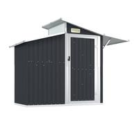 Abri de Jardin Anthracite 270x130x208,5 cm Métal Galvanisé | Acier galvanisé,porte avec poignée,aération intégrée,panneau transparent,toit latéral,rangement outils,piscine,jardin