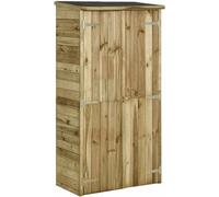 Abri de jardin avec 3 étagères et de grands compartiments, meuble de rangement pour terrasse, jardin ou cour, grande résistance aux intempéries, en bois de pin, dimensions : 85 x 48 x 177 cm