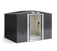 Abri de Jardin - Bealife - Métal - Acier Galvanisé - Cabanon Anthracite - 4,77 ㎡ - Cadena - Fenêtre - 2 Portes Coulissantes