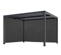 Habrita - Abri De Jardin Bioclimatique Avec Rideaux Manuels 10.80 M2 Gris Anthracite - Per 36r30r Bi Gris