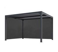 Habrita - Abri De Jardin Bioclimatique Avec Rideaux Manuels 10.80 M2 Gris Anthracite - Per 36r30r Bi Gris