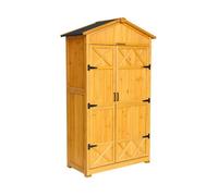 Abri de jardin bois de sapin 6 espaces de rangement 105cm ANCOLIE