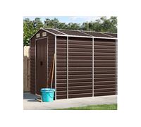 Vidaxl Abri De Jardin Marron 191x725x198 Cm Acier Galvanisé