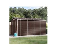 Vidaxl Abri De Jardin Marron 191x385x198 Cm Acier Galvanisé