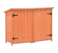 Abri de jardin cabane cabanon maison de stockage remise extérieur hangar outils robuste 128 x 42 x 91 cm Bois marron 02_0022382