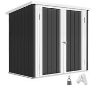 Outsunny Abri de jardin en acier noir – 147×86×134 cm, double porte, pour outils et vélos