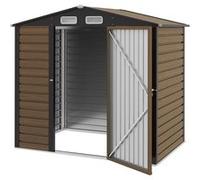 Outsunny Abri de jardin 190×131×188 cm – acier galvanisé, toit 2 pans, gants & cadenas, chêne