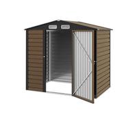 Outsunny Abri de jardin 190×131×188 cm – acier galvanisé, toit 2 pans, gants & cadenas, chêne