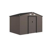 Abri de jardin - Outsunny - 5,4m² - kit de fondation, porte coulissante verrouillables 4 aérations - 277x195x192cm - marron