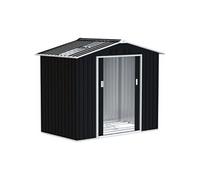 Abri de jardin - cabanon porte verrouillable - 213 x 130 x 185 cm - tôle d'acier anthracite
