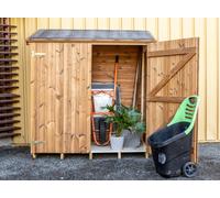 Abri de jardin compact 1,36 m² sous-pente en bois thermo chauffé