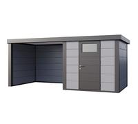 Abri de Jardin ELEGANTO 2424 lounge S fermé G - Façade L.238 x l.238 cm - lounge L.284 x l.258 cm - 5,7m² et 6,8m²