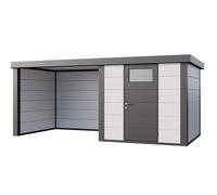 Abri de Jardin ELEGANTO 2424 lounge S fermé G - Façade L.238 x l.238 cm - lounge L.284 x l.258 cm - 5,7m² et 6,8m²