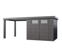 Abri de Jardin ELEGANTO 2724 lounge L ouvert G - Façade L.268 x l.238 cm - lounge L.288 x l.258 cm - 6,4 m² et 6,8 m²