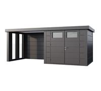 Abri de Jardin ELEGANTO 2724 lounge S fermé fenêtres G - Façade L.268 x l.238 cm - lounge L.288 x l.258 cm - 6,4 m² et 6,8 m²