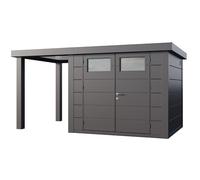 Abri de Jardin ELEGANTO 2724 lounge S ouvert G - Façade L.268 x l.238 cm - lounge L.168 x l.258 cm - 6,4 m² et 4 m²