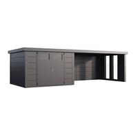 Abri de Jardin ELEGANTO 3030 lounge ext L fermé D fenêtres -Façade L.298 x l.298 cm - lounge L.464 x l.318 cm- 8,9 et 13,8 m²