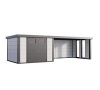 Abri de Jardin ELEGANTO 3030 lounge ext L fermé D fenêtres -Façade L.298 x l.298 cm - lounge L.464 x l.318 cm- 8,9 et 13,8 m²