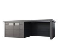 Abri de Jardin ELEGANTO 3030 lounge L fermé D fenêtres - Façade L.298 x l.298 cm - lounge L.344 x l.318 cm- 8,9 m² et 10,2 m²