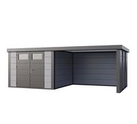Abri de Jardin ELEGANTO 3030 lounge L fermé D fenêtres - Façade L.298 x l.298 cm - lounge L.344 x l.318 cm- 8,9 m² et 10,2 m²