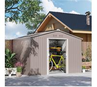 Abri De Jardin En Acier 4 9m2 Remise Exterieure FloraGrace Pour Jardin Double Porte Coulissante 277x195x192cm