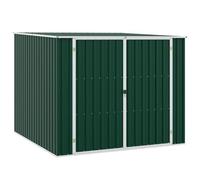 Abri de Jardin en Acier Galvanisé Vert 195x198x159 cm avec Doubles | Acier galvanisé, résistant aux intempéries, porte à double battant, toit en pente, installation facile, intérieur spacieux
