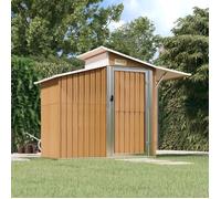 Abri de jardin en acier galvanisé - vidaXL - 270x130x208,5 cm - Marron - Aération pratique - Panneau transparent