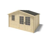 Abri de jardin en bois - 12m2 - 4x3m - Ep. 28mm - Couleur: naturel - ALTANKA