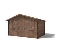 Abri de jardin en bois 12m2 4x3m Traité Ep. 28mm Couleur: marron | DOM418 | ALTANKA