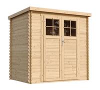 TIMBELA M311F+M311G Abri de Jardin en Bois avec Sol TRAITÉ - Porte verrouillable de Haute qualité -Stockage extérieur l204xL142xH200cm/2.22m2 - Toit imperméable, fenêtres