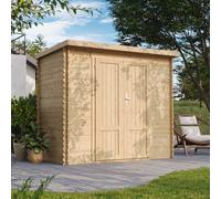 Abri de jardin en bois 2,63m², sans plancher, portes à panneaux en bois massif