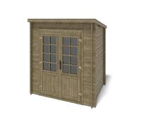 Abri de jardin en bois - 5m2 - 2 50x2m - Traité - Ep. 28mm - Couleur: vert - DOM725