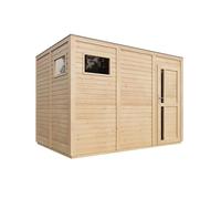 Abri de Jardin en Bois 6,18 m², Cabane de Jardin Extérieur, Parois 17 mm, Cabanon de Jardin pour Outils et Vélo avec Portes en Bois Massif, TIMBELA M326F1