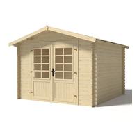 Abri de jardin en bois - 9m2 - 3x3m - Ep. 28mm - Couleur: naturel - DOM530 - ALTANKA